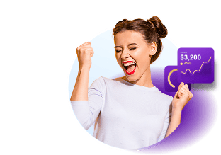 Happy woman celebrating